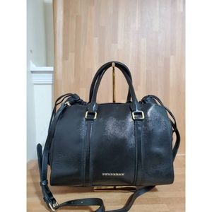 Authentic Burberry Dinton Convertible Satchel Patent Medium